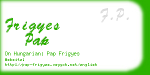 frigyes pap business card